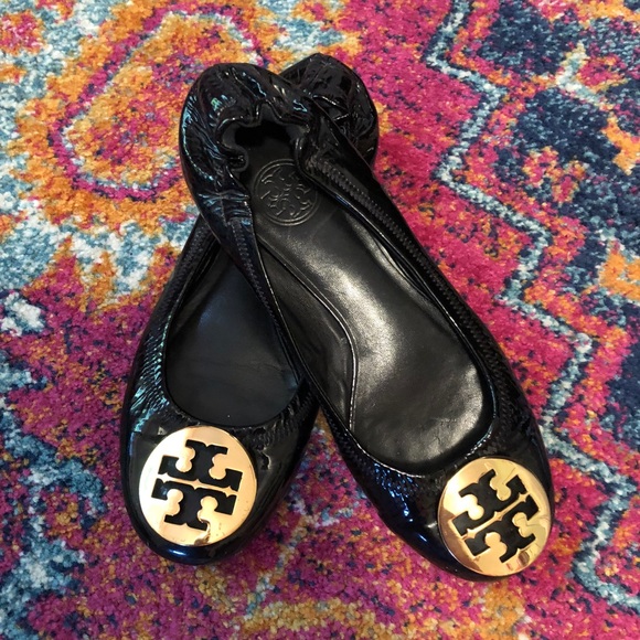 Tory Burch Shoes - Tory Burch Reva patent flats 7.5 black
